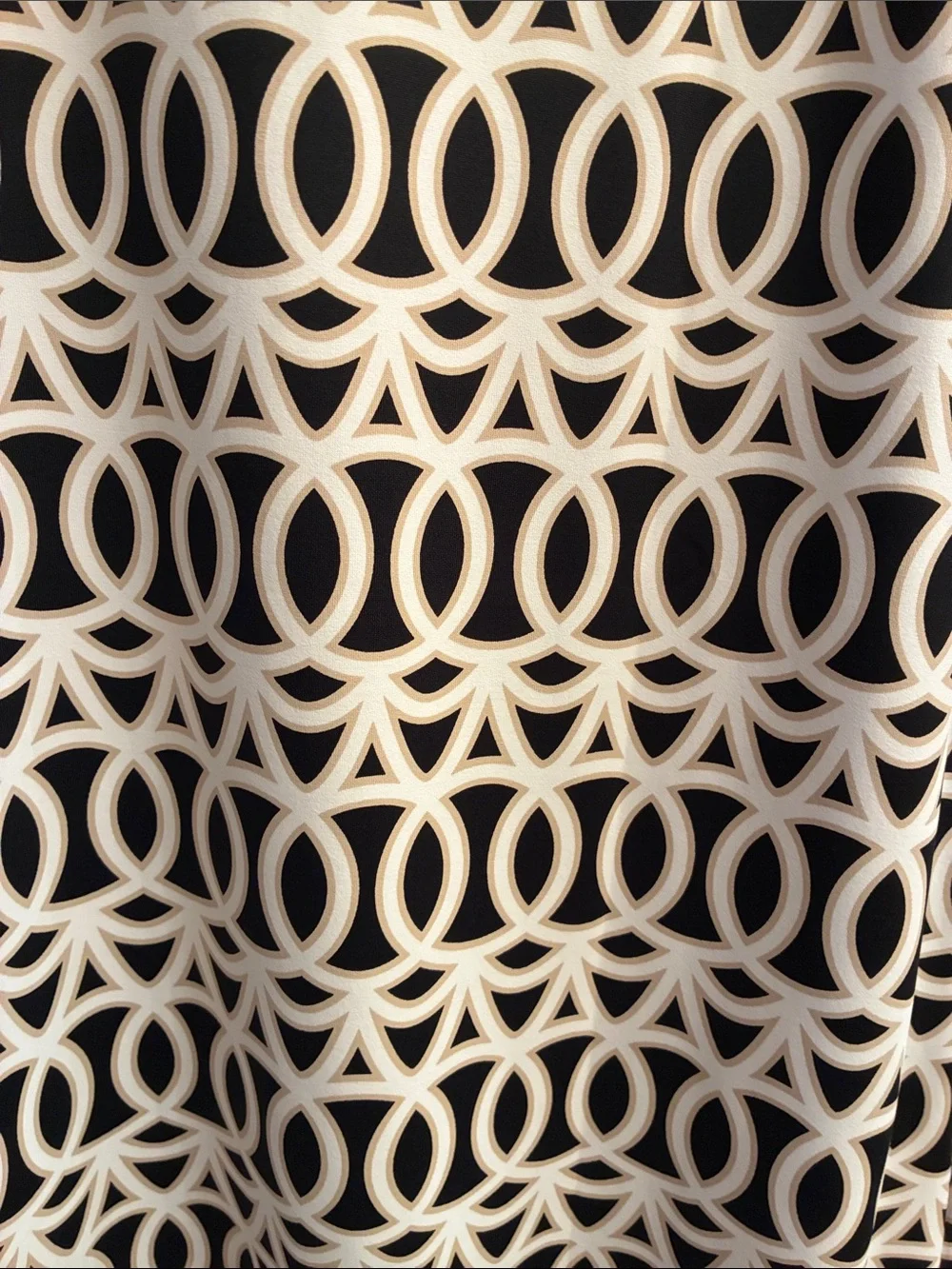 Lulu-B Black and White and Tan Sleeveless Geometric  Dress - Picture 5 of 7